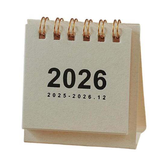 Мини настольный календарь 2026 г. Янв.2026-Дек.2026 12-месячный планировщик Маленький настольный перекидной календарь на двойной спирали для дома и офиса
