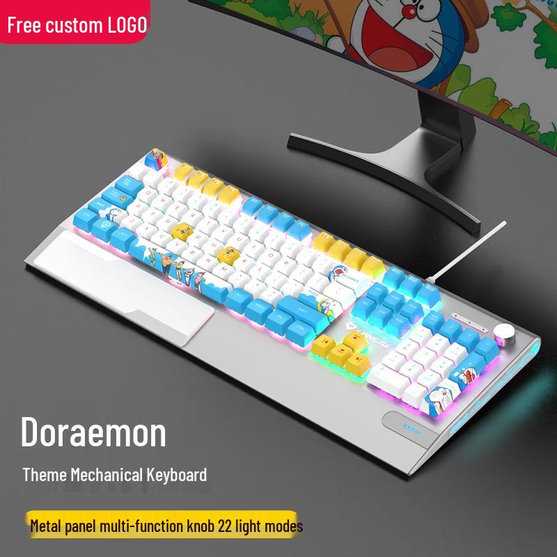 Механическая игровая клавиатура Langtu K1000 RGB, 104 клавиши, с горячей заменой переключателей (Синий/Черный/Коричневый/Красный), USB-проводная с подставкой для запястий