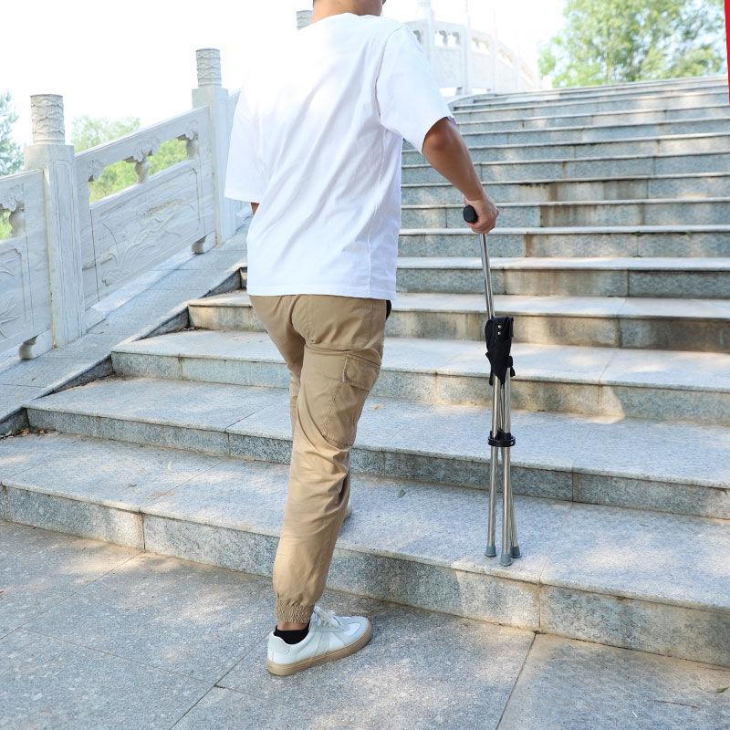 Anti-Fall Foldable Portable Cane Stool: Lightweight Retractable Tripod Seat and Trekking Pole