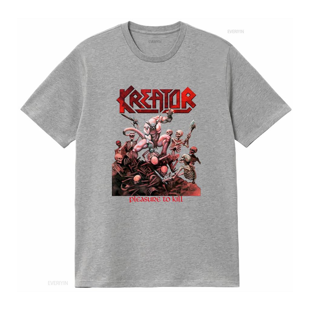 Kreator Pleasure To Kill Death Metal Print Short Long Sleeve Black T Shirt for Sizes 345Xl vintage Washed graphic