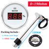 2"52mm Car Digital Gauge A5 Fuel Float Sensor 0~190ohm With Indicator Water Level Tank Meter Red Backlight for Yacht Marine Boat