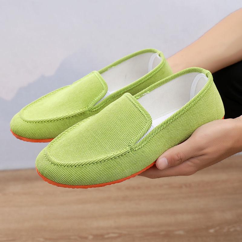 Мягкие подошвы Старые пекинские мужские туфли Низкие дышащие мужские повседневные парусиновые туфли Dad Comfort для вождения Лоферы Широкие туфли