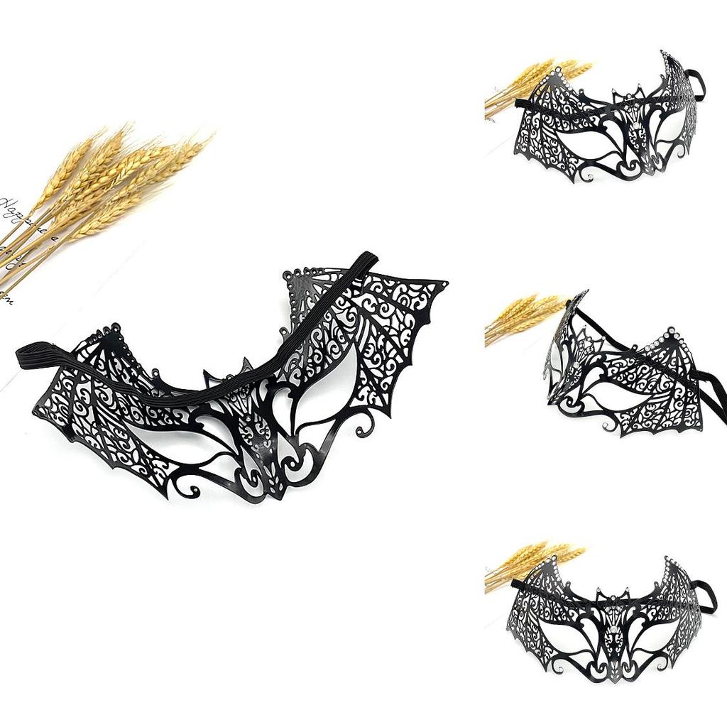 Elegant Black Metal Mask For Cosplay And Party Events With Sexy Halfface Design