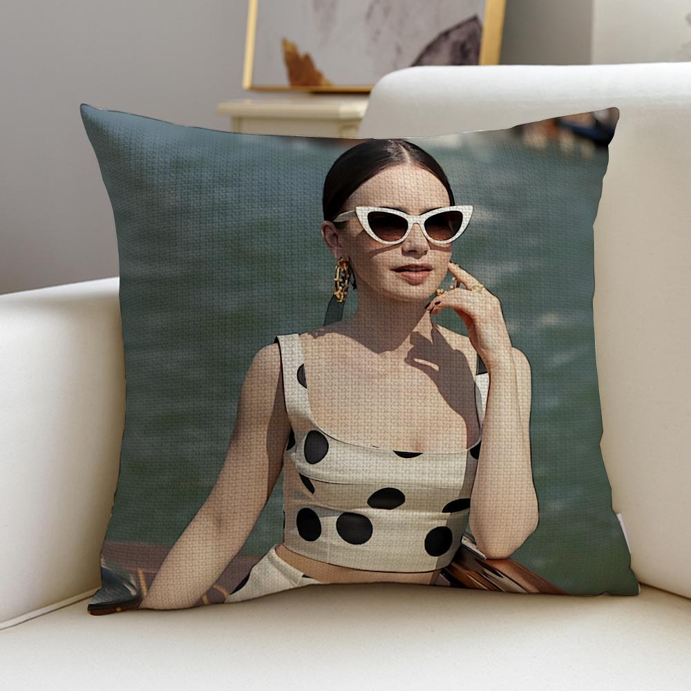 Glamorous EEmily in ParisS Cushion Cover Breathable and skinfriendly linen pillowcase square removable and washable cushion