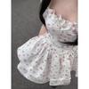 Women's Summer New White Floral Suspender Dress Wind Waist Thin Princess Tutu