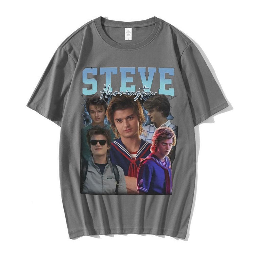 Steve Harrington Tshirts Unisexs Graphics Print Tshirt Unisex Short Sleeve Oversize Cotton T Shirt Harajuku Streetwear