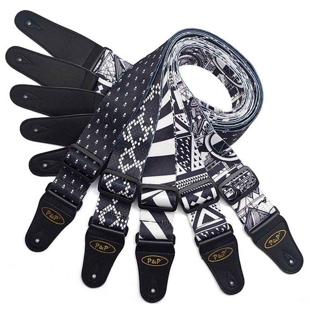 Plaid Pattern Electric Guitar Belt Adjustable Acoustic Guitar Strap Guitar Strap Folk Guitar