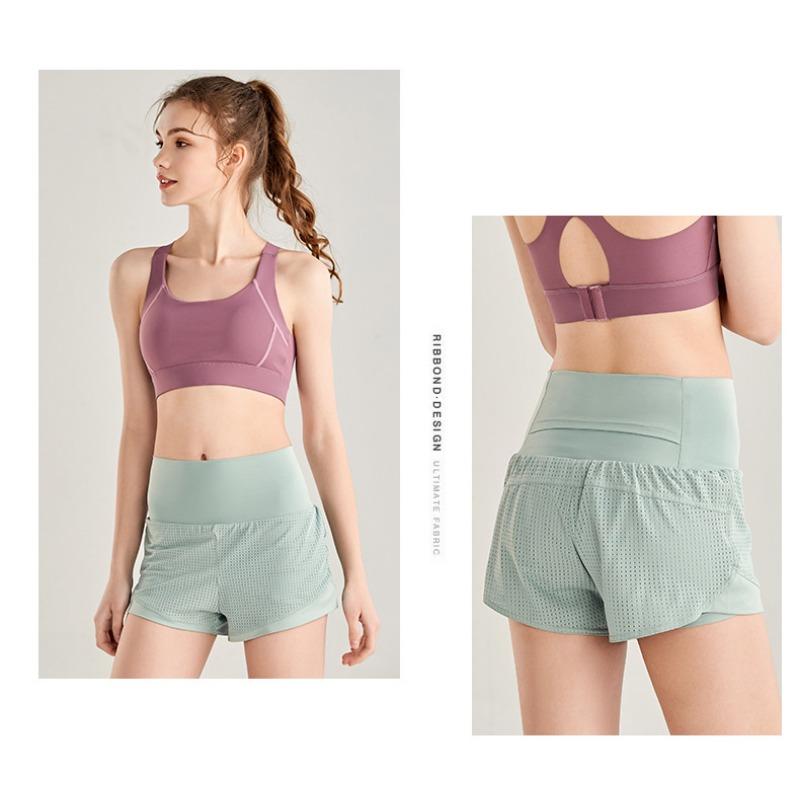 Летние поддельные спортивные шорты женские свободные быстросохнущие штаны для бега и фитнеса противоскользящие штаны для йоги с высокой талией