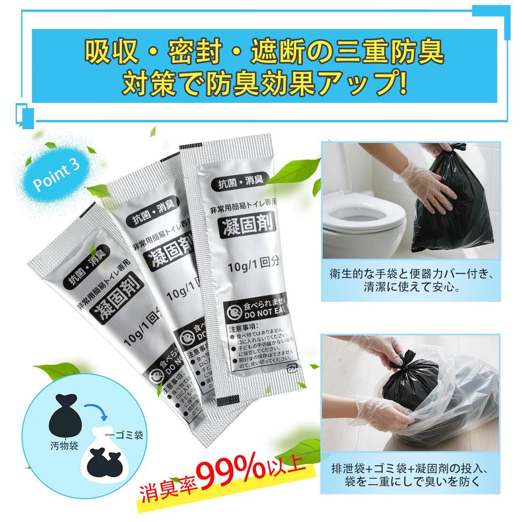 TRIPJOYY Portable Emergency Toilet Disaster Preparedness Portable Disaster Outdoor Emergency Portable Toilet Sterilizing by Quickly 10g Large Shelf 60