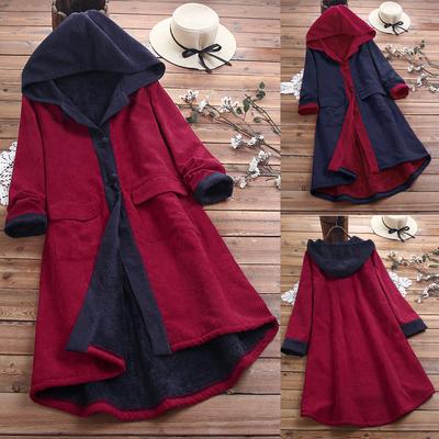 Женское повседневное пальто с капюшоном и длинным рукавом из толстого стеганого флиса