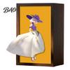 Tissue Box for Dining Table Walnut Wood Box, with Artistic Ballet Dancer Skirt Design, Design Multipurpose Paper Towel Holder Home Decor Entryway