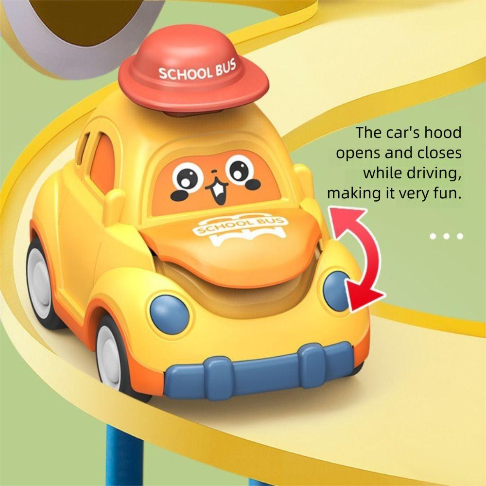 Plastic Mini Press Go Vehicles Mini Size Inertia Pull Back Cars Crawling Toys Early Education