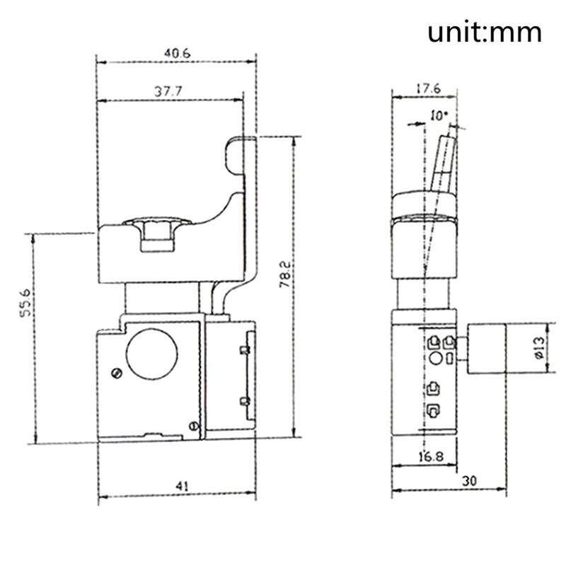 Fa2-6/1Bek Black 6A 250V Электрическая дрель Управление скоростью триггерной кнопки