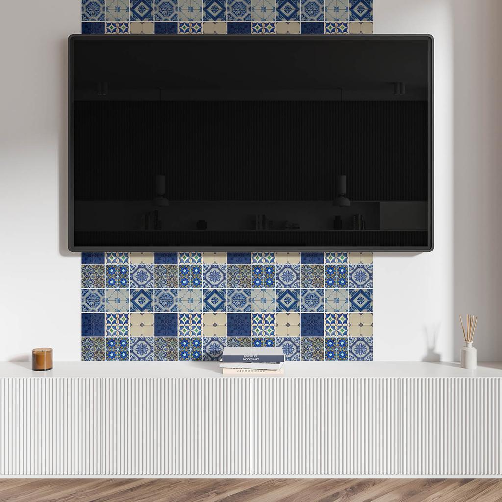 Panel Ścienny Winylowy Do Dekoracji Nowoczesnych Wnętrz 120X60 Cm Wzór Kafli W Mozaice