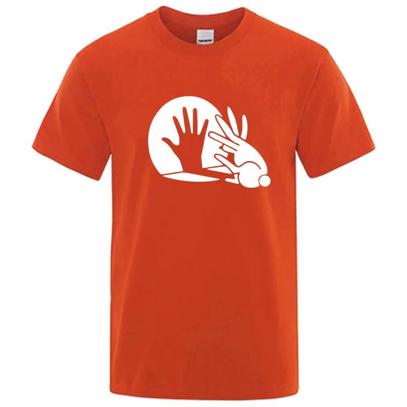 Mens High Quality Tshirt 100 Cotton Funny Shadow Puppet Design Print Summer Casual Loose Men T Shirt Oneck Male Tshirt Tops