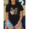 Summer Round Neck 3D Love Print Top Fashionable Casual Short Sleeved Women's T-shirts