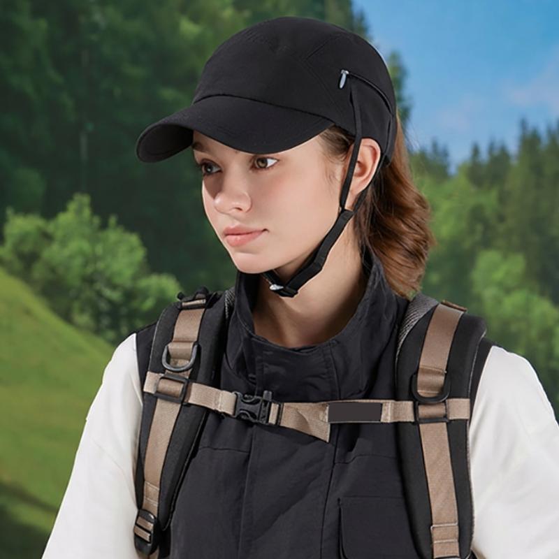 Quick-dry Women Baseball Cap for Surfing Sports Summer Sun Hats Outdoor Travel Men Riding Cap with Hideable Windproof Rope