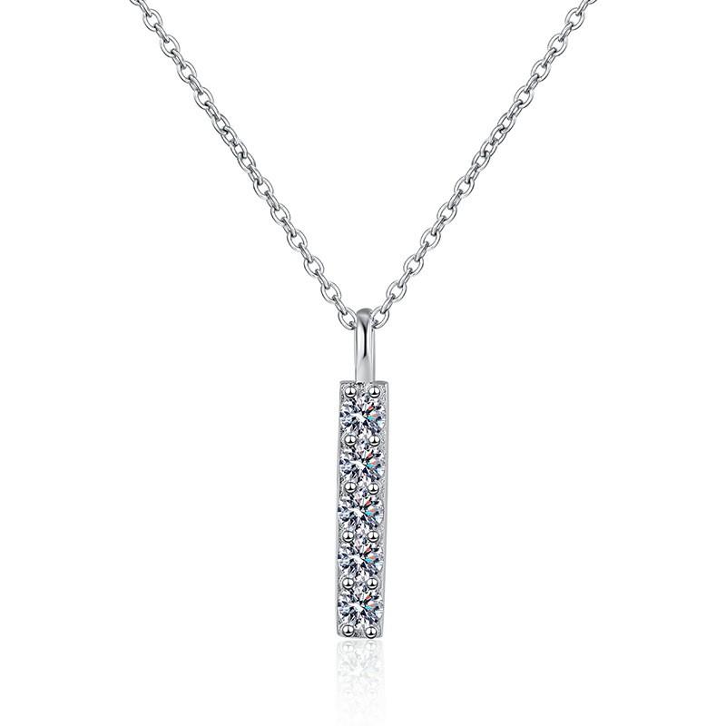 D Color Moissanite Necklace 50pts Single 10pts Choker Women