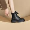 2025 осень кожаные ретро ботинки Мартин женские корейская версия двусторонняя молния платформа повседневная обувь женские на шнуровке женские кожаные ботинки