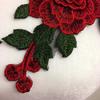 Red Embroidery Flower Applique 24*12CM Sew On Patch Floral Patches  Crafts Clothing Accessories