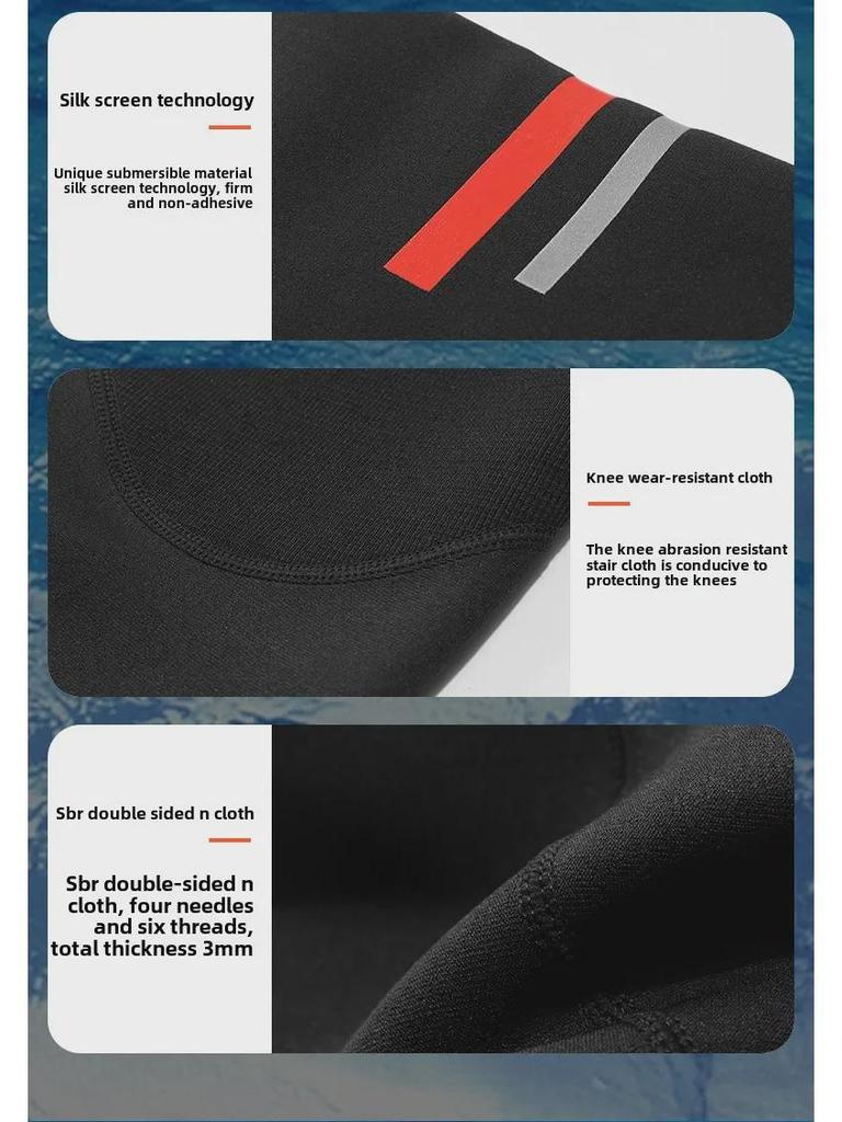 OUZO Men's 3mm Thick Warm Diving Suit - One-Piece Cold-Proof for Diving, Snorkeling, Surfing, and Winter Swimming