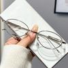 Женские овальные серебристые металлические очки, Взгляд высокого интеллекта, Стиль «Старые деньги», Защита от синего света, Для близоруких, Без диоптрий, Корейская версия.