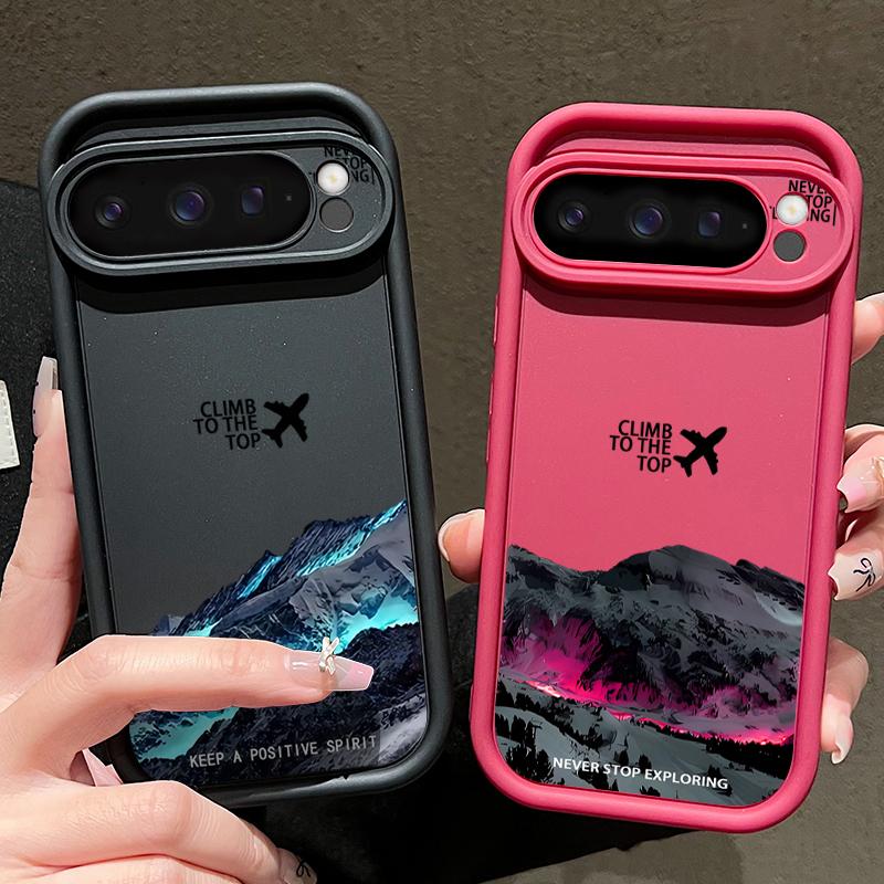 Чехол для Google Pixel 9 8 7 Pro 9 Pro XL 9A 8A 7A Узоры для путешествий по заснеженным горам Конфетный цвет Мягкий ТПУ Силиконовый Противоударный Чехол для Телефона