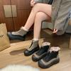 Women's Winter Chunky Platform Snow Boots Faux Fur Lining Short Ankle Booties Shoes Non-Slip Comfortable Fleece Lined Warm Walking Sneakers for Women