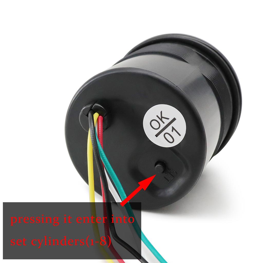 Тахометр Тахометр с черным держателем-стаканом для автомобиля 2 52 мм 0 8000 об/мин синяя светодиодная подсветка