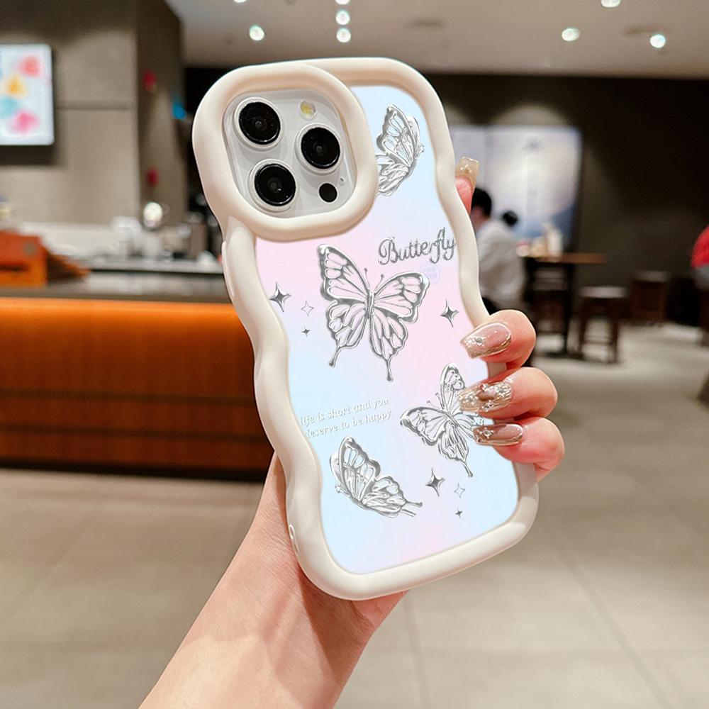 Мягкий чехол для телефона Macaron из ТПУ для Xiaomi Poco X3 X5 X6 M6 Redmi 13C Redmi Note 11 12 13 Pro 11s 12s, чехол Ae67 с бабочкой и цветком, милый мультяшный арт-дизайн