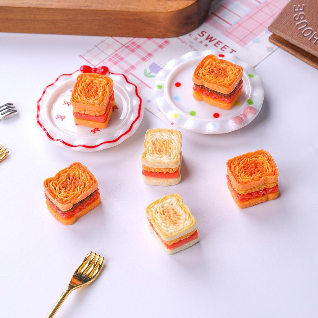 Miniature DIY Resin Toast Bread Toy for Dollhouse Accessories