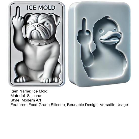 1/2 шт. забавная форма для льда в виде среднего пальца 3D в форме утки и бульдога многоразовая силиконовая