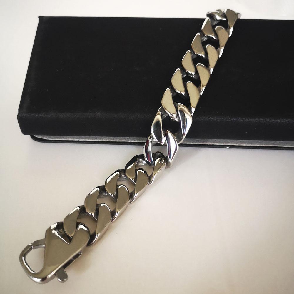 Модные мужские браслеты из настоящего титанового сплава Панк-браслет Pulseras Высокополированные браслеты Классические ювелирные изделия Кружевной браслет 1,5 см