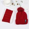 Winter Womens Ladies Wooly Thick Knit Hat And Scarf Set Knitted Woollen Warm