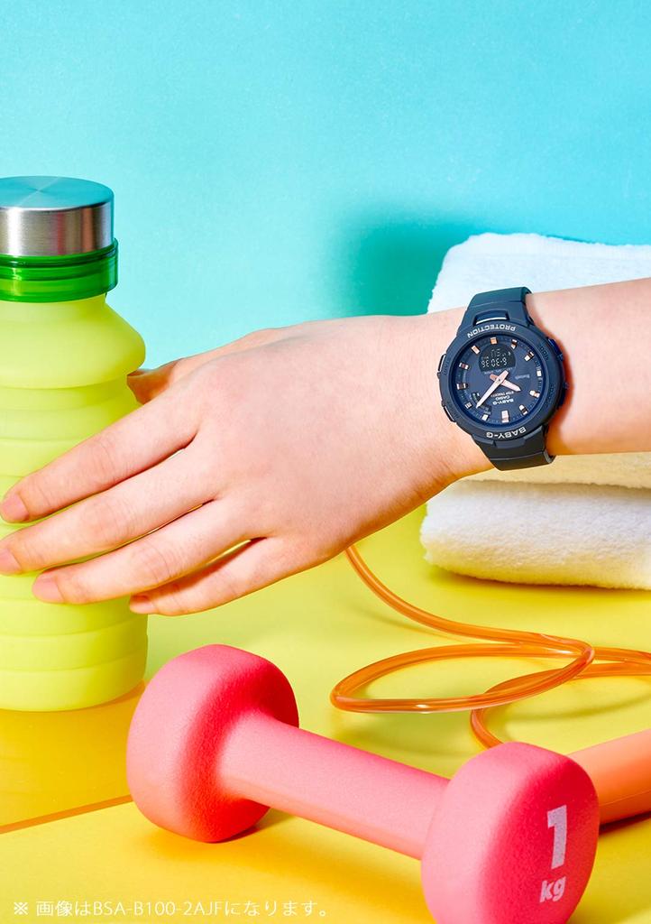 ДЛЯ СПОРТА Часы с подсчетом шагов и Черные [Casio] Baby-G Bluetooth, BSA-B100-1AJF, Женские,