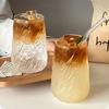 400ML Coffee Mug Glassware Stripe Glass Cup Ice Mug Transparent Glass Tea Cup Drinkware Juice Milk Mocha Cups Kitchen Supplies