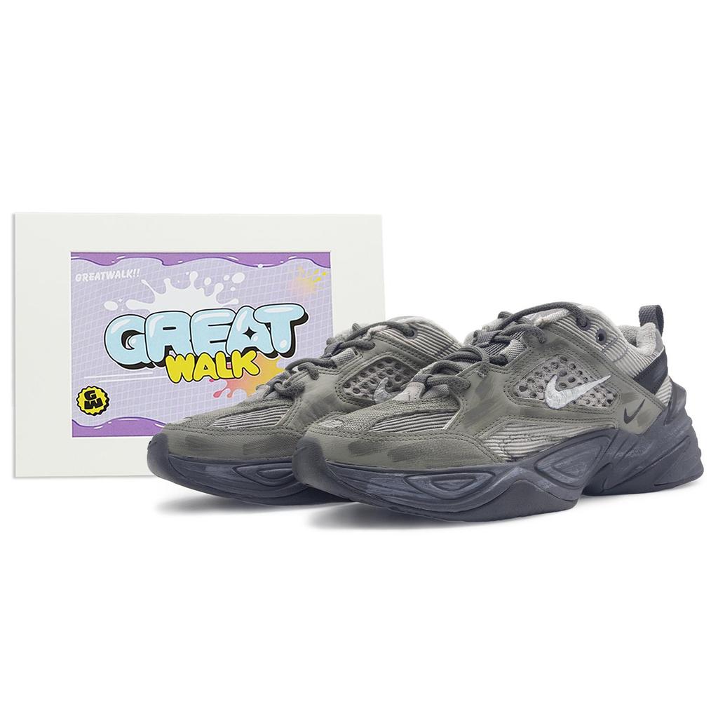Nike M2K Tekno Устойчивые к истиранию, Баланс, Легкие, Увеличивающие рост Низкие Кроссовки на массивной подошве Унисекс Серые BV0074-001(Команда322-)