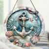 2D Flat 20cm Shell Anchor Ocean Wooden Wall Hanging Decor - Anchor Universal Holiday Wooden Pendant, Home Decoration, Welcome Sign Party Decor, Wood