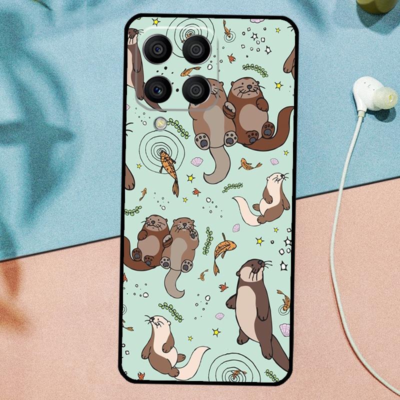 Милый мультяшный выдра Для Samsung Galaxy M33 M35 M55 M15 M12 M13 M14 M34 M54 M53 M21 M31 M11 M32 M52 M06 M16 Чехол