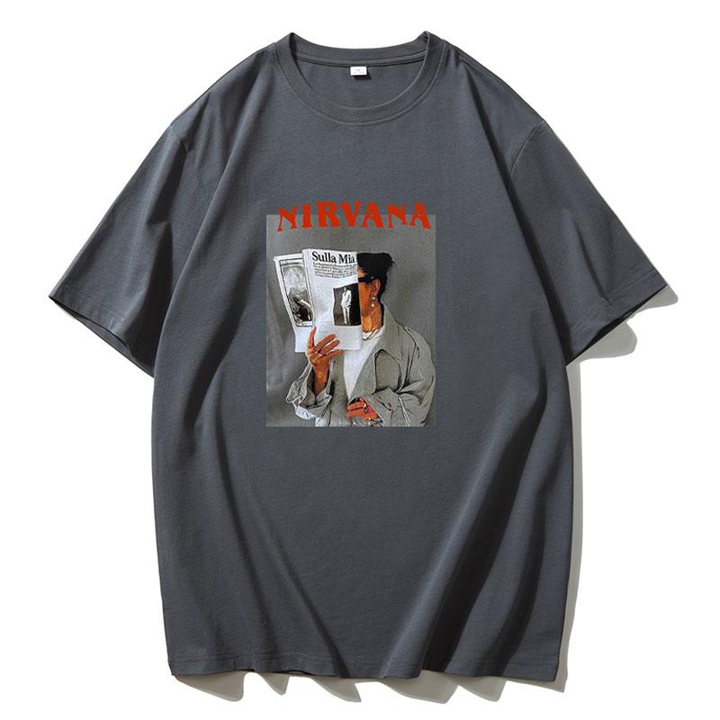 Hirsionsan 100% Cotton Graphic Print T Shirt Women 2024 Summer New Basic Vintage Tee Casual Loose Chic O Neck Female Couple Tops