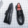High End Brand Men's Leather Casual Shoes Comfortable Flat Bottom Loafers Versatile Commuting Shoes Men's Business Work Shoes