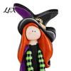 Fall Home Party Accents Halloween Witch Table Decoration, Cute Wooden Centerpiece, Farmhouse Autumn Vintage Style Crafts Ornament with Broomstick