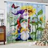 Santa Claus Snowman and Snowflake Red Print Curtains, Bedroom, Living Room, Kitchen, Holiday Party, Decorative, 2 Pcs