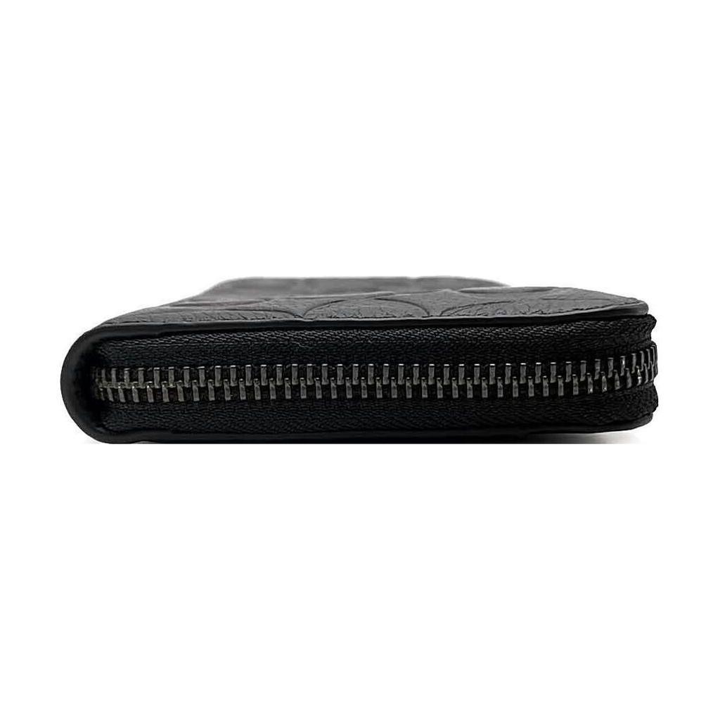 Coach Accordion Wallet 20 Embossed Print Zipper Closure Leather Accordion Bag Men Wallets Black C1226-BLK