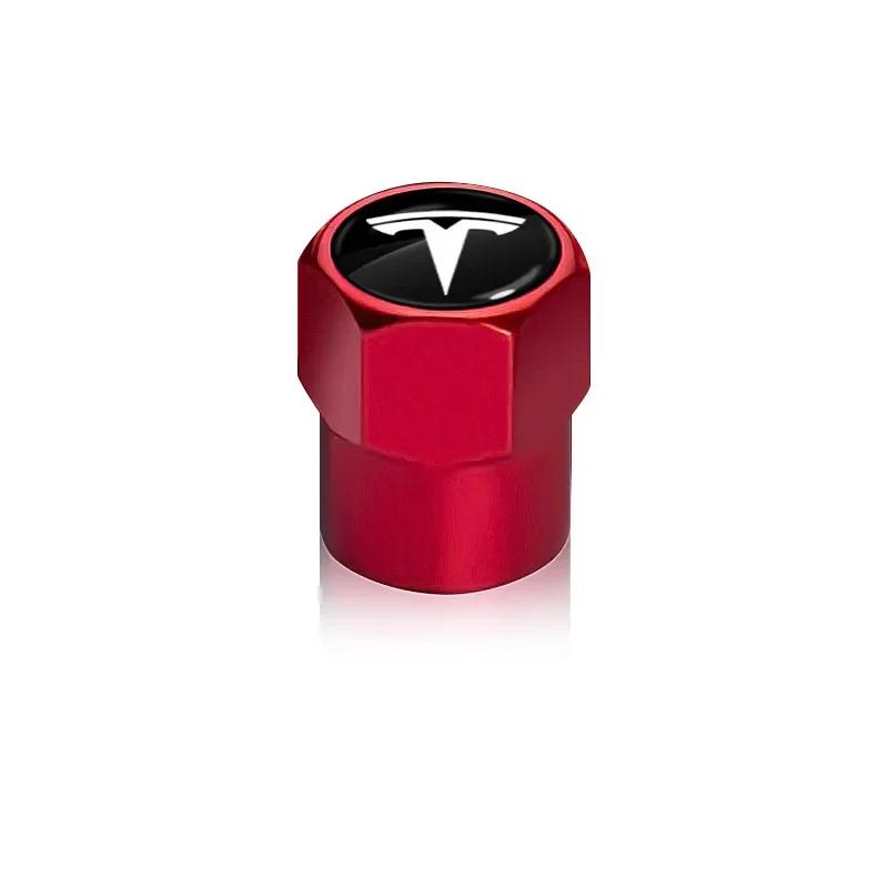 Car Sticker Tesla 4Pcs Car Tire Valve Caps Metal Tyre Air Stems Cover For Tesla Model 3 Y S X Roadster Model 3 S X Y 2022 Invade