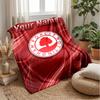Nottingham Forest FC Custom Name Text Flannel Blanket Soccer Logo Personalized Fleece Throw Blanket Special Gift For Sofa Bedroom Home