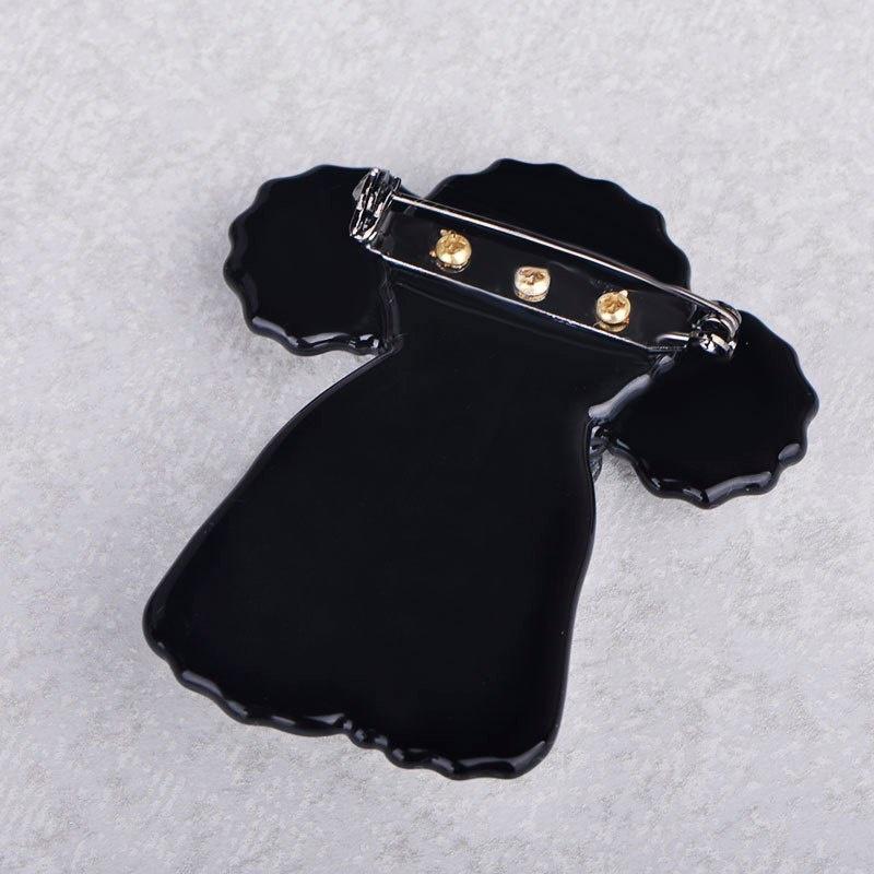 Blucome Lovely Brown Toy Poodle Dog Shape Brooch Animal Pattern Acrylic Corsage Pins