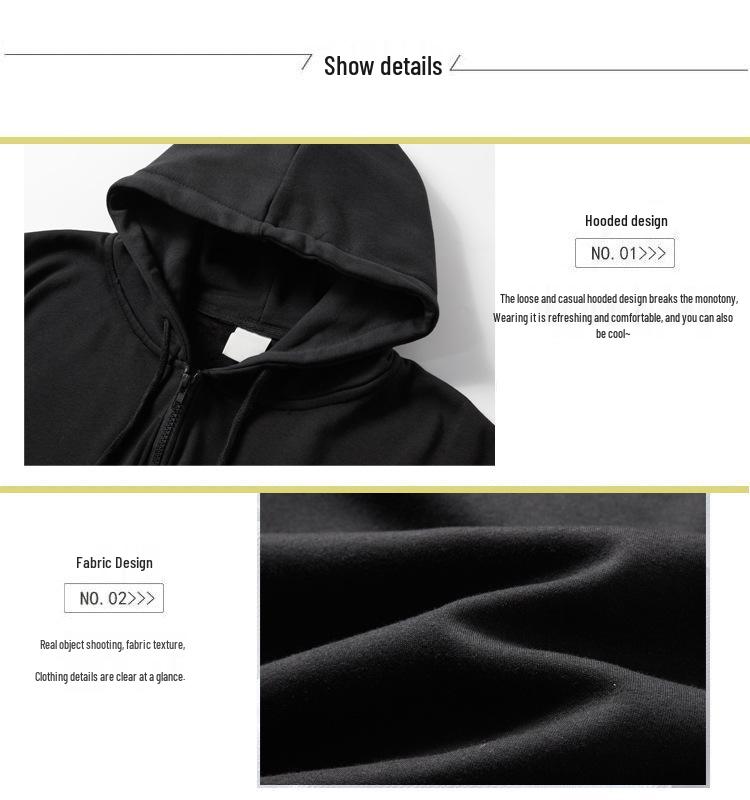 Fleece-Lined Cardigan Hoodie for Autumn/Winter - Loose Fit Sporty Style with Zipper