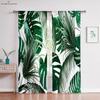 Тропическая растительность зеленые листья 3D печать штор спальня кабинет гостиная кухня декоративные шторы 2 шт.