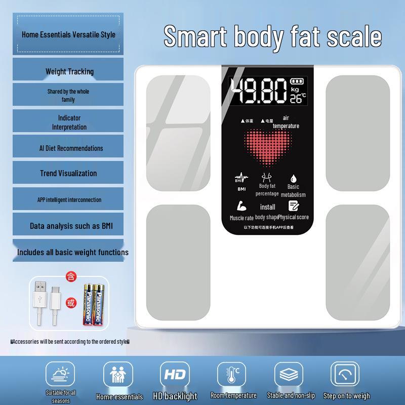 Bluetooth Body Fat Scale - точные бытовые электронные весы для взрослых